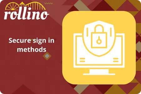 Rollino secure sign-in methods icon with lock and computer shield