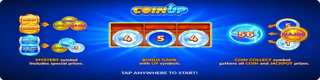 Coin Up Lightning bonus game and coin collect symbols